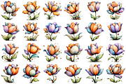Whimsical Spring Tulip Flower Clipar, an Illustration by designcity5 (Thumbnail 2 of 5)