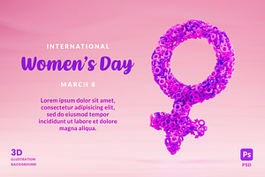 March 8 Women's Day Banner, a Background Graphic by TandemStock