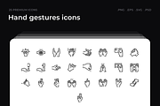 Hand gestures icons, an Outline Icon by Wencory (Thumbnail 1 of 2)