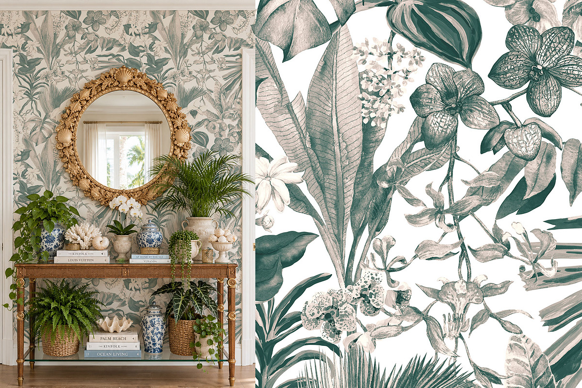 Floria. Tropical pattern, a Pattern Graphic by emeraldthue (Photo 5 of 7)