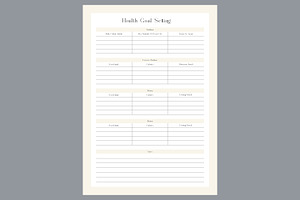 Health Goal Self Care Planner Pages