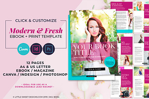 eBook Template - Canva, INDD & PSD