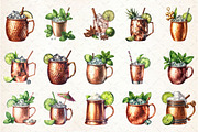 Moscow Mule Cocktail Watercolor Clip, an Illustration by Rose Art (Thumbnail 3 of 8)