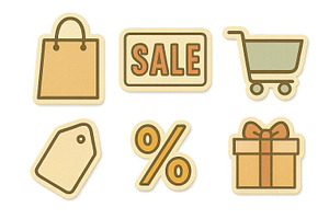 Black friday sale icons with shoppin, an Illustration by Dvoevnore photos