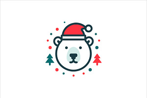 Christmas Polar Bear Logo Template, a Branding & Logo Template by Vectorium Studio