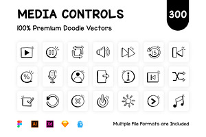 Media Controls Icons, an Outline Icon by Brickclay