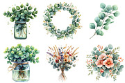 Eucalyptus Greenery Clipart, an Illustration by Watercolor design (Thumbnail 2 of 4)