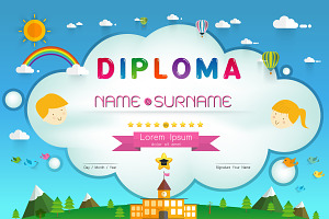 Certificate kids diploma, a Templates & Theme by essense
