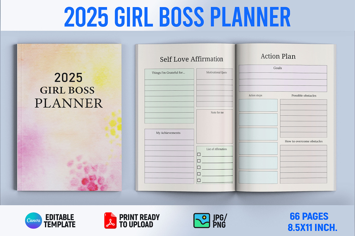 2025 Girl Boss Planner, a Print Template by Book2bees (Photo 1 of 4)