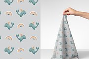 Boho Whale & Rainbow, a Pattern Graphic by tetiartline (Thumbnail 3 of 10)