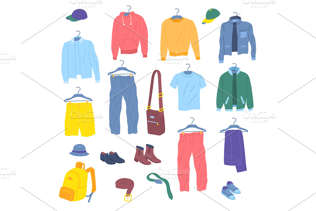 Men Capsule Wardrobe. Vector, an Object Graphic by Bigmouse_art (Photo 1 of 2)