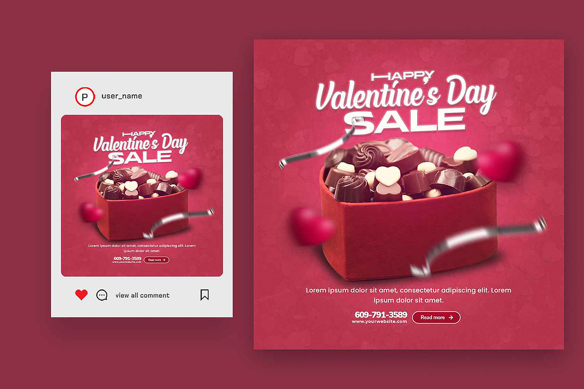 Valentine's Day Instagram Package, a Social Media Template by Saman Osama (Photo 3 of 3)