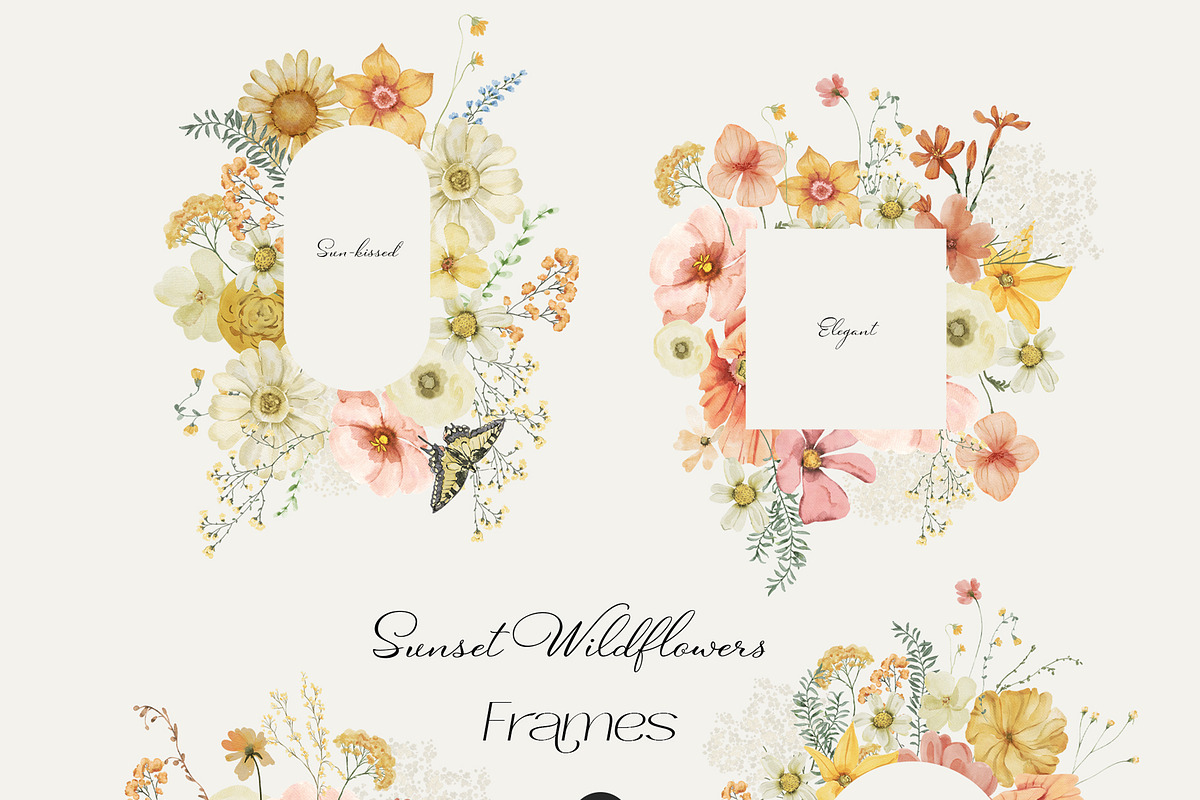 Sunset Wildflowers Delicate Flora, a Decorative Illustration by SunnyAfternoons (Photo 3 of 15)