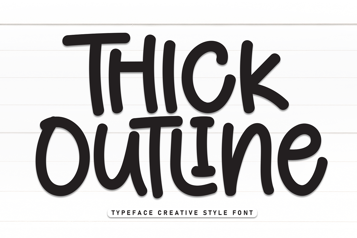 Thick Outline | Script Font, a Script Font by Scratchones (Photo 1 of 9)