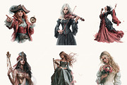 Mystic Women Fantasy Clipart Bundle, a Person Illustration by BusyDaydesign (Thumbnail 4 of 9)