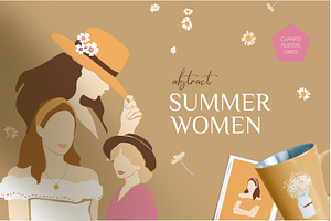 Summer women cliparts & posters