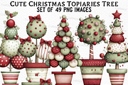 Cute Christmas Topiaries Tree, an Illustration by Craft Nest (Thumbnail 1 of 6)