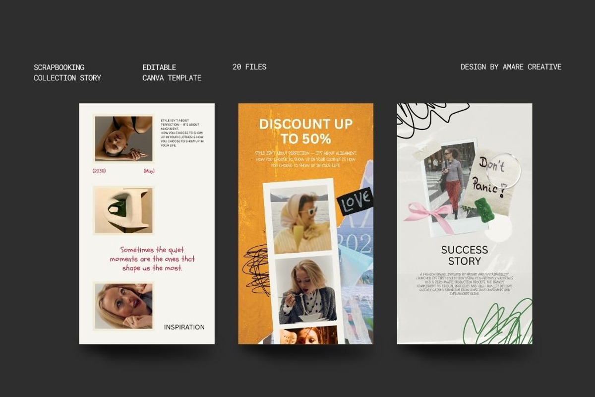 20 Scrapbooking Instagram Story, a Social Media Template by Amaré Creative (Photo 3 of 7)