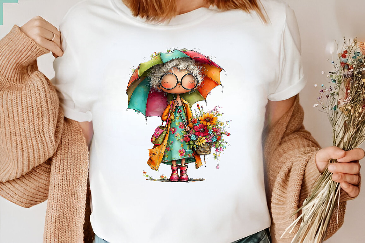 Whimsical Summer Grandma Clipart, an Illustration by CreationArt (Photo 4 of 7)