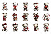 Valentines Teddy Bear Clipart, an Illustration by SinaCreation (Thumbnail 2 of 7)