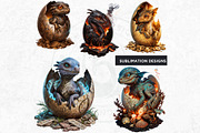 Newborn Dragons clipart set, an Animal Illustration by ThatsDesignArt (Thumbnail 6 of 10)
