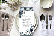 Boho Navy Peony Floral Clipart, a Decorative Illustration by whiteheartdesign (Thumbnail 9 of 9)