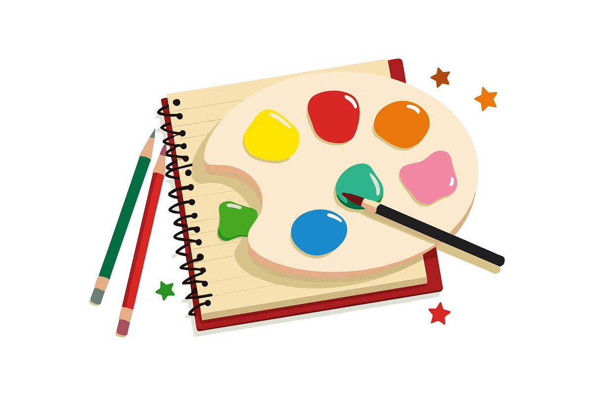 Globe & Art Tools Clipart Set, an Object Graphic by yasushie (Photo 3 of 16)