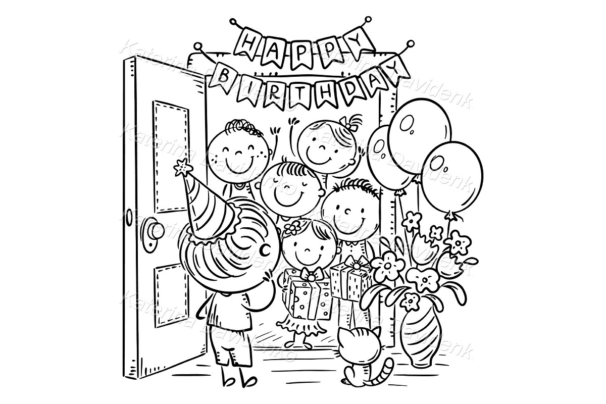 Cartoon kids birthday party, a Person Illustration by Bubert Art (Photo 2 of 2)
