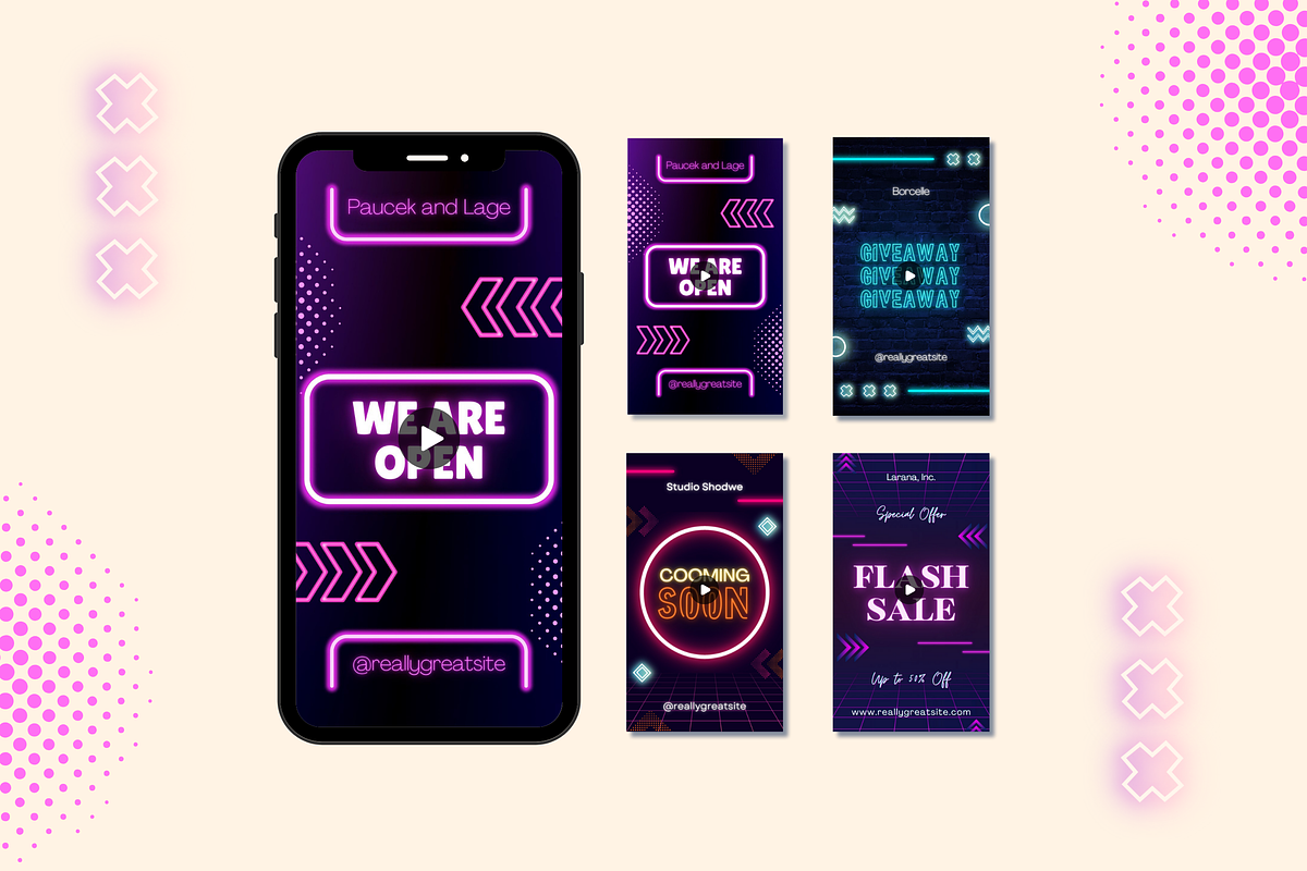 Neon Animation Instagram Story, a Templates & Theme by TemplateCastleStore (Photo 6 of 9)