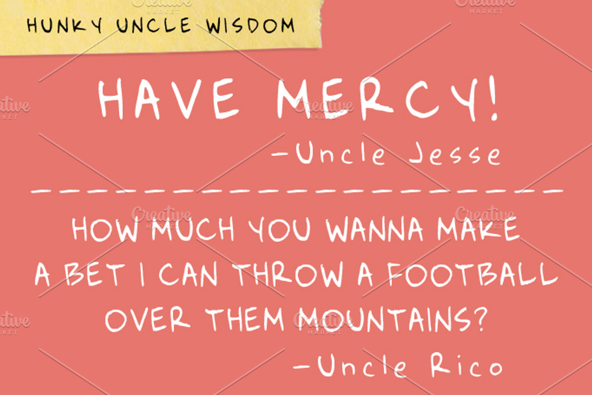 Hunky Uncle Handwritten Script Font preview 3