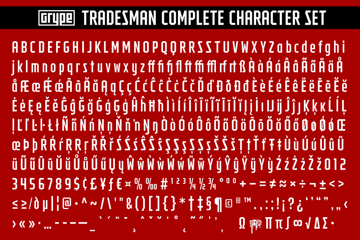 Tradesman Collection, a Sans Serif Font by GRYPE (Photo 6 of 6)