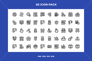 Credit and loan icons, an Outline Icon by Wencory