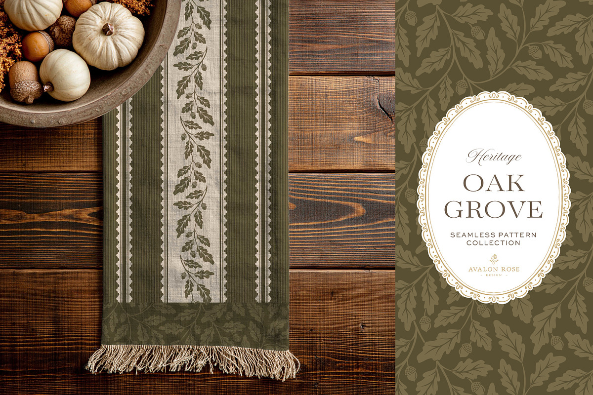 Oak & Acorn Autumn Patterns - Olive, a Pattern Graphic by Eclectic Anthology (Photo 12 of 13)