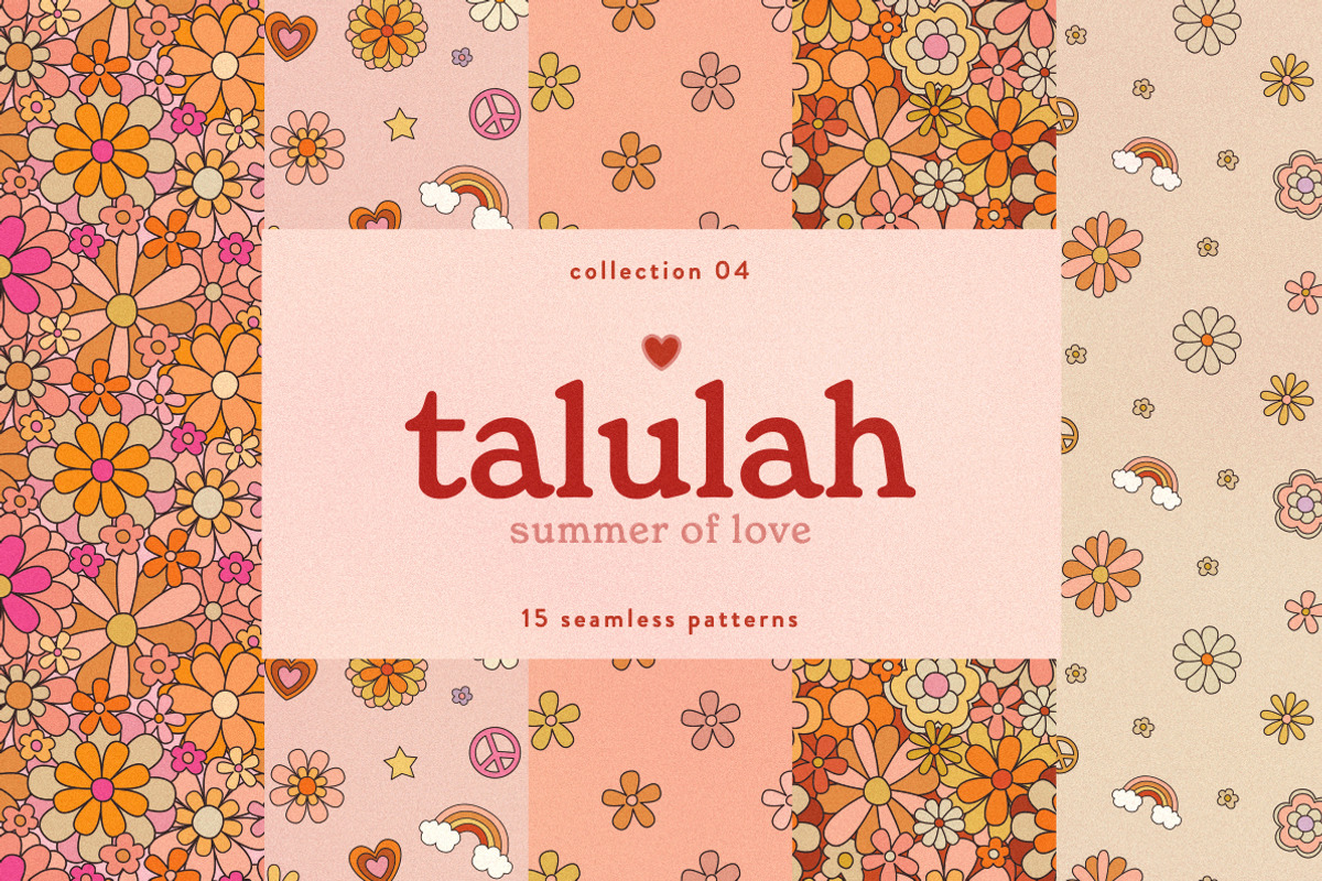 Talulah Retro Seamless Patterns, a Pattern Graphic by Emilie Cliche (Photo 1 of 7)