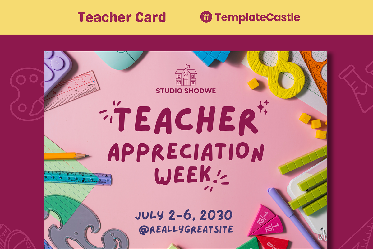 Teacher Appreciation Week, a Design Template by TemplateCastleStore (Photo 1 of 3)