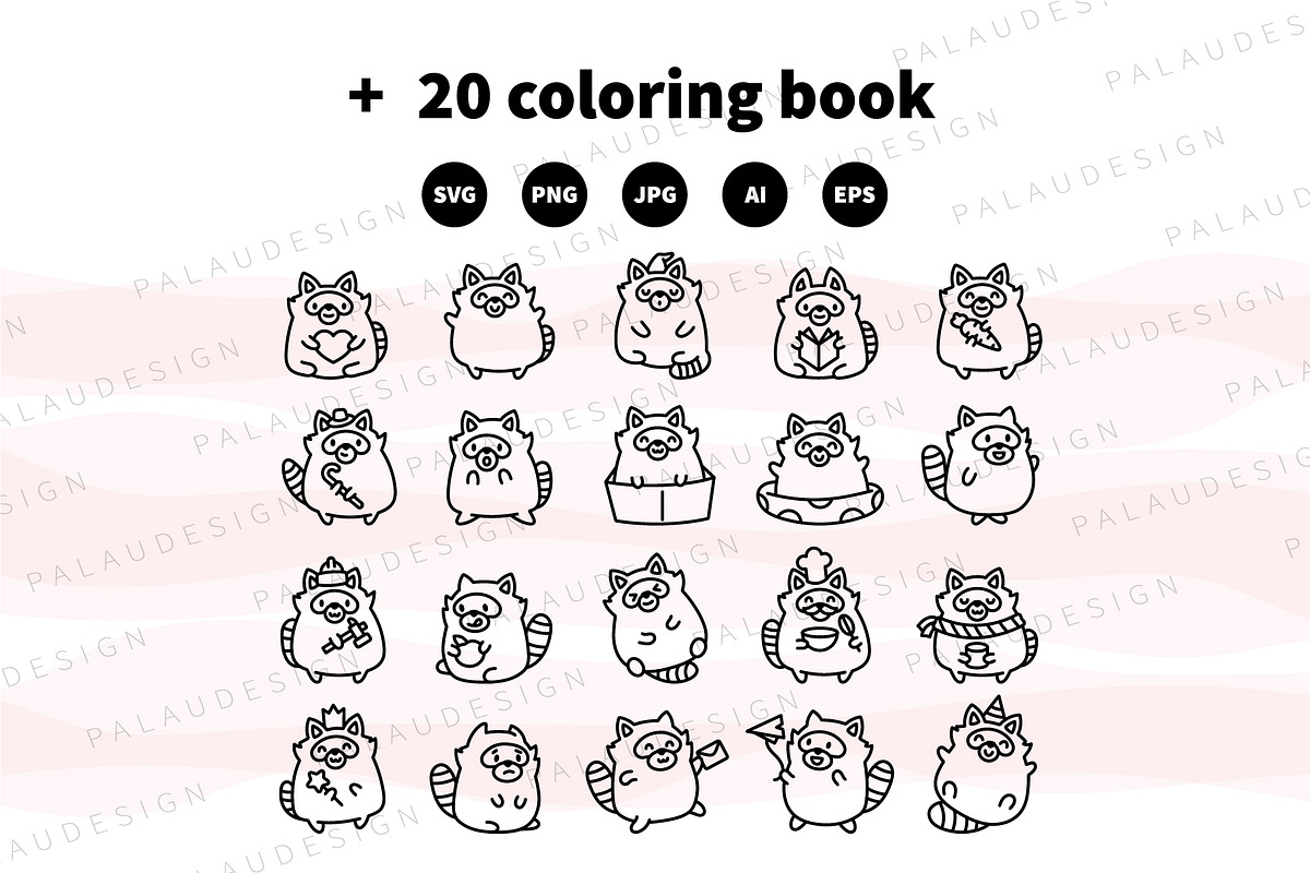 Raccoon Character Bundle, an Animal Illustration by Palau (Photo 8 of 9)