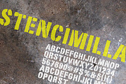 Stencimilla, a Font by Leitmotif (Thumbnail 1 of 3)