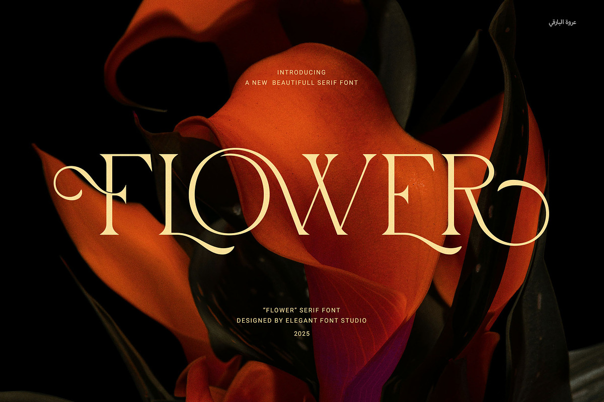 Flower Elegant Serif Font, a Serif Font by Elegant Font (Photo 1 of 8)