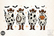 Cow Pattern Cowboy Ghost Halloween, an Illustration by Libby Wishes (Thumbnail 1 of 6)