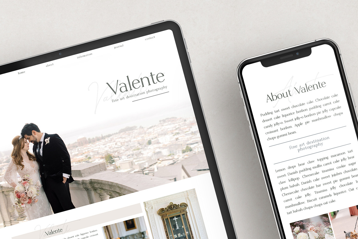 The Valente - Showit Theme Layout, a Websites & App Template by Gillian Sarah (Photo 1 of 2)