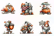 Whimsical Fall Gnome Clipart, a Seasonal Illustration by fashionaddict (Thumbnail 3 of 7)
