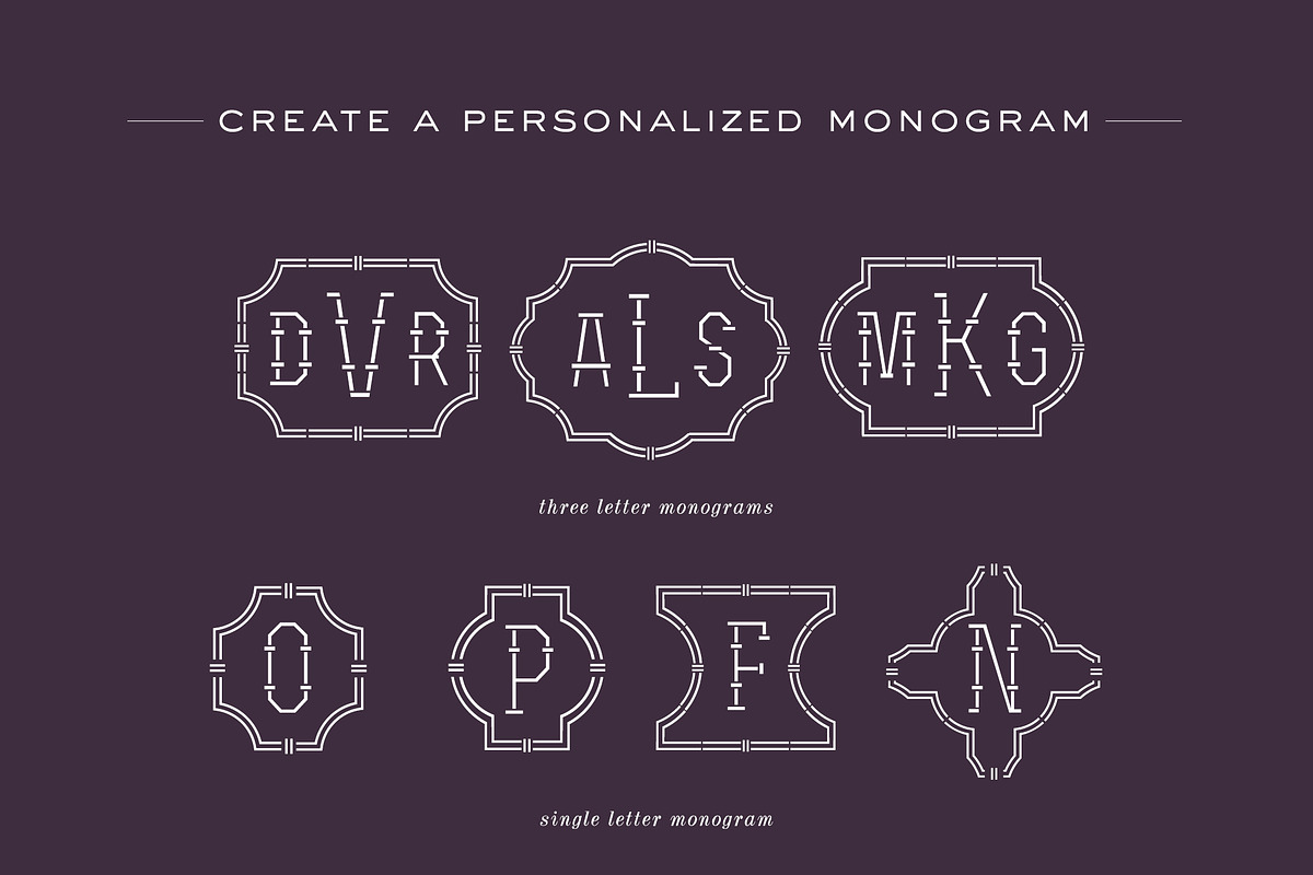 Modern Bamboo Monogram Font, a Sans Serif Font by Haute Papier (Photo 2 of 6)