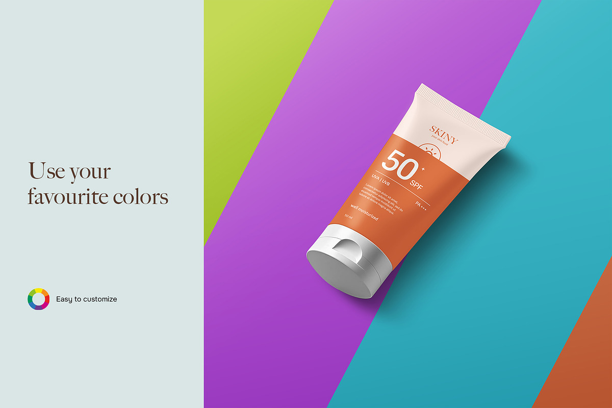 Cosmetic Cream Tube Mockup, a Packaging Mockup by Awwwai Design Co. (Photo 3 of 4)