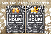 Chalk Happy Hour Flyer, a Flyer Template by SkyvaraSupply (Thumbnail 2 of 3)