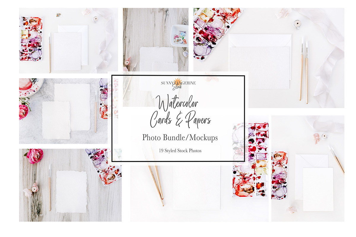 Watercolor Card&Papers Photo Bundle, an Arts & Entertainment Photo by SunnyTangerine Stock (Photo 1 of 10)