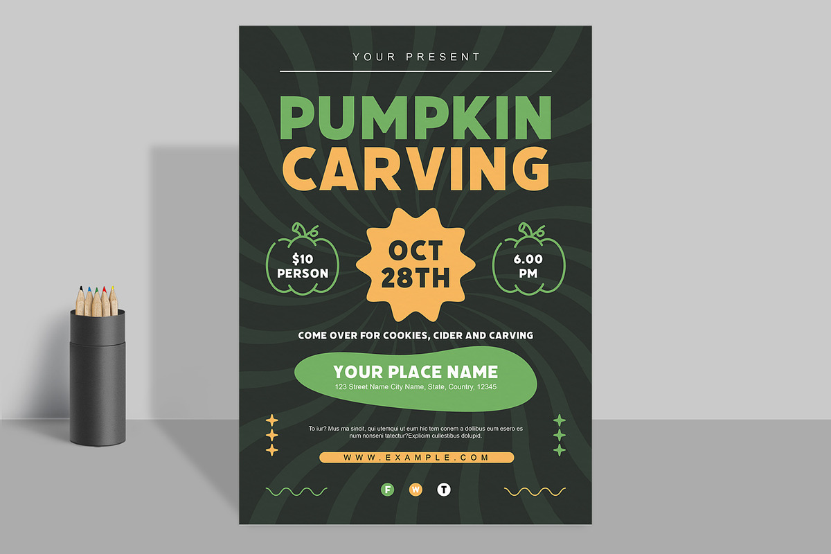 Pumpkin Carving Event Flyer, a Flyer Template by ContestDesign (Photo 1 of 2)