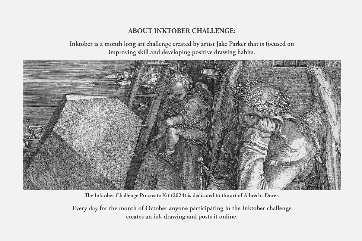 The Inktober Challenge Procreate Kit, a Brush Add-On by Digi Life (Photo 2 of 9)