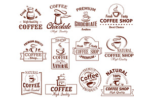 Vector Icons Set Of Coffee Cups For Coffeeshop