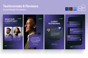 Client Testimonial Social Media Temp, a Social Media Template by BrandPacks
