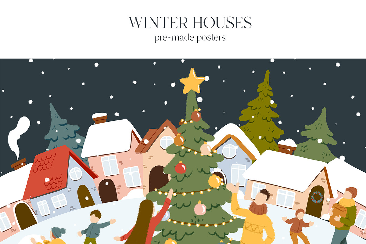 Christmas winter houses clipart, an Animal Illustration by LukaJreym (Photo 14 of 15)